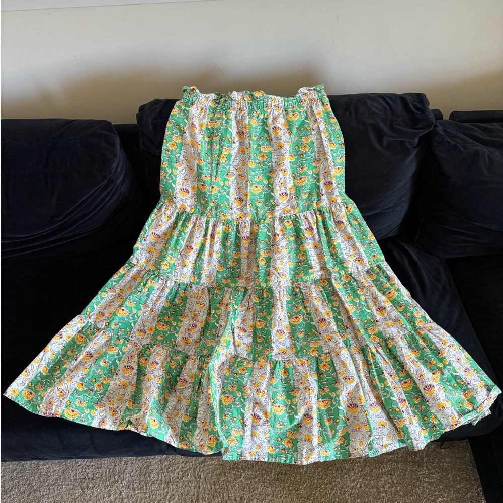 RHODE Green Floral Skirt